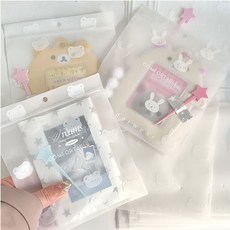 가승컴퍼니 바프 기념품 소품 감성 나눔 곰토끼 기념품선물 손수건 반투명 구디백 비닐 설정 나눔봉투 개별, 곰토끼 간식 구디백 곰(10장1묶음)