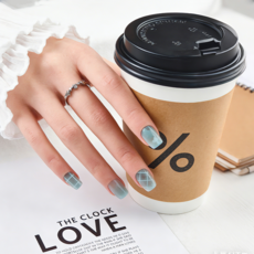 [당일배송] 천안각 핑크 리본 체크 셀프 붙이는 인조손톱 네일팁 자연스러운네일, 1개, 01 - T321 S