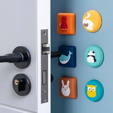 실리콘 방문 문닫힘방지 손낌방지 문콕방지 도어가드, 1개, 토끼(사각형)