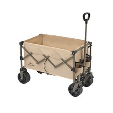 네이처하이크 폴딩 캠핑 웨건 100L 접이식 캐리어 카트 수레, 린넨브라운