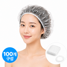 일회용 헤어캡 다용도 비닐 모자 100개입, 1세트, 퓨어투명 1세트, 퓨어투명