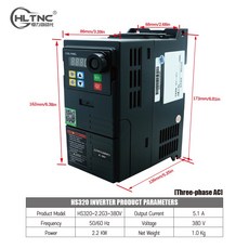 차량용인버터 순수 정현파 HLTNC 가변 주파수 컨버터 드라이브 VFD 인버터 CNC 스핀들 속도 컨트롤러용 HS320 2.2KW 220V 380V 3PH 출력, 1개