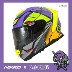 新世紀福音戰士 初號機頭盔 EVA 1號機 聯名款 Nikko N806 全罩式安全帽 內藏墨鏡, 1個, S號