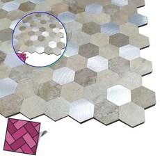 쌍문상회 지금 필요한 월타일스티커 WJ16 혼합벌집 메탈 두꺼운 타일시트지 스티커타일 타일시트 데코스티커 타일스티커 대리석 31872EA, 본상품