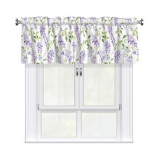 IRIHISKY 창문 밸런스 라벤더 플라워 패턴 137.2 x 45.7cm(54 18인치) 커튼 트리트먼트 7.6cm(3인치) 로드 포켓 쉬운 설치 홈 데코 거실 침실 주방용