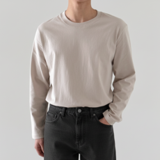 제시본 순면 100% 남녀공용 긴팔 티셔츠 비침없고 탄탄한 고급 특양면 봄 가을 긴팔티