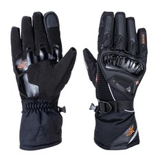 泰格爾機車防摔手套 加強保護 全防水抗寒 關節防護 觸摸靈敏 防滑透氣保暖, 黑色