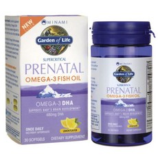 Garden of Life Omega3 DHA魚油軟膠囊 檸檬味 480mg, 1個, 30顆