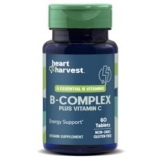 Heart & Harvest B-콤플렉스 플러스 비타민 C 타블렛, 1개, 60정