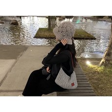 [모자뜨기DIY패키지] 러블리 버킷햇 뜨개모자 코바늘 만들기, 194 연그레이 멜란지, 주문서에 기재된 연락처로 문자발송됩니다, 9000개, 연그레이멜란지