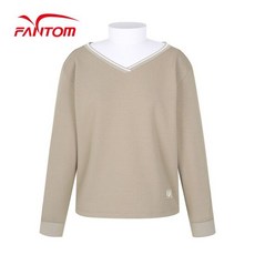 [팬텀] 여성 레이어드 배색 하이넥 긴팔티셔츠 3066279