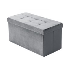 유니팡 수납 정리함 스툴 패브릭 인테리어 겸용 의자, 1개, 그레이 대형