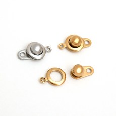 [엔비즈] 써지컬스틸 배꼽 스냅 단추 8mm 똑딱이 연결고리 팔찌 목걸이 마감장식