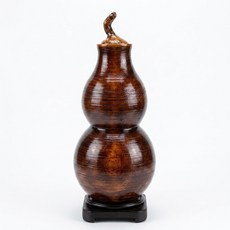 【十木工坊】台灣檜木紅檜葫蘆-直徑21x高43cm-A84, 黃, 1件