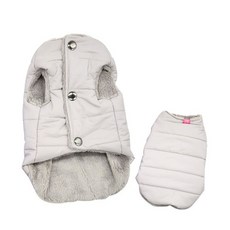 강아지 패딩 방한의류 마름모 패딩조끼 베이지 블링독, 2XL, 1개