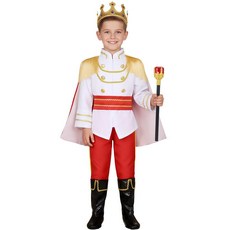 Nuehoryu Prince Charming Costume 아동용 남아용 로열 프린스 킹 드레스 업 (레드 만 3-4세), 6~7세, 레드