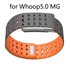 WHOOP 5.0 스포츠플렉스 마그네틱 손목밴드 피트니스 트래커 라이프 ECG 통기성 방수 기능으로 활동적인 적, 03 Gray orange MG