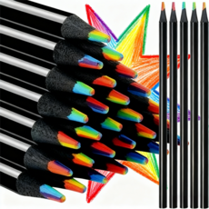 사라토리 블랙우드 7in1 무지개 색연필, 10개, 7색