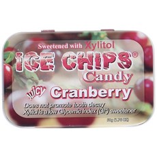 ICE CHIPS Candy 수제 틴 크랜베리 캔디 49.9g(1.75온스), ICE CHIPS Candy 수제 틴 크랜베리 캔디,, 1개, 50g
