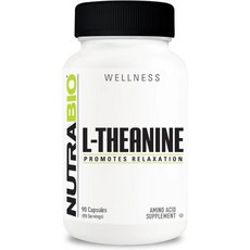 뉴트라바이오 NutraBio L-Theanine Supplement 200mg - May Help Promote and Support Relaxation 90 Capsule, 1개