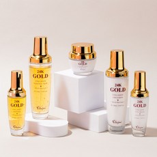 엘루자이 24K 골드 기초 5종 세트 + 2026 아요델 밀크 마스크팩 10장, 1세트