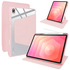 디상커 갤럭시 탭 720도 회전 단색 투명 펜슬수납 태블릿 케이스 S11 울트라/S11/S10 FE+/S9 FE+/S9 FE/A11+/A9+ 14.6/13.1/12.4/11인치, 핑크, 1개