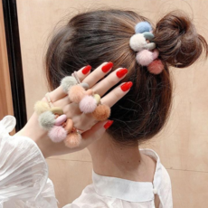 soosda 毛球貂毛髮圈 髮帶 橡皮筋