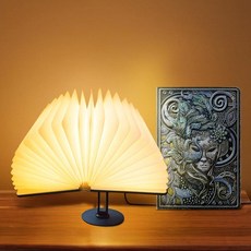 QXMGCBOK Book Lovers Gifts - Intelligent Voice Folding Book Lamp 3-Color 10 Watt Desk Lamp with B, QXMGCBOK Book Lovers Gifts - I