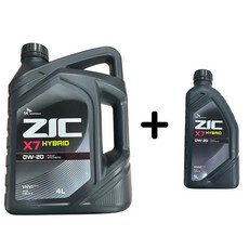 ZIC X7 HYBRID 0W20 4L 1개 + 1L 1개 하이브리드, ZIC X7 하이브리드 0W20_4L 1개+1L 1개