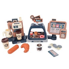 영유아 발달센터 언어학습 베이커리 요리장난감 디저트카페 케익모형 진열대 체험놀이, 1세트, 계산대 풀세트