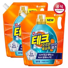 테크 호르몬 특유취제거 액체세제 리필 일반, 2L, 2개