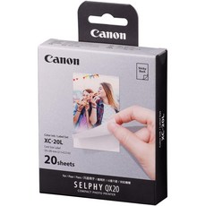 Canon SELPHY SQUARE QX20 XC-20L 方形相片貼紙 標籤 相紙 20張含墨盒, 1個, XC-20L 20張含墨盒, 方形