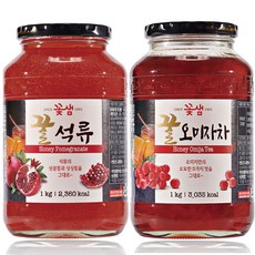 꽃샘 꿀석류차1kg+ 꽃샘 꿀오미자차 1kg, 1kg, 1개입