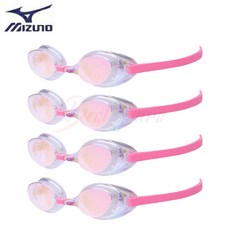 Bestyours 미즈노 엑셀아이 레이싱 미러 수경 N3JEB851, 클리어X루비, 4개