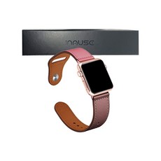 인뮤즈 애플워치 호환 베이직 레더 루프 스트랩, 38/40mm, 로즈레드