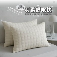 伊柔寢飾 羽柔舒眠枕 飯店枕 助眠枕 枕頭枕芯抗菌 超柔軟枕頭 舒柔枕 助眠枕 頸枕 羽絲絨枕 透氣枕 安睡枕, 1個, 羽柔舒眠枕 (白灰2色隨機),1顆 (超取限3顆)