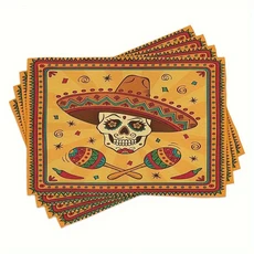 여름 테마 플라워 패턴 테이블 세트 다채로운 인쇄 나무 판자 실내 식탁 장식용 4 개, 01 32x42cm, 01 4PCS-10