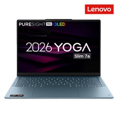 레노버 2026 요가 슬림 7a 14AGP11 라이젠 AI 라이젠 AI 400 시리즈, 83QS003LKR, WIN11 Home, 32GB, 512GB, Tidal Teal