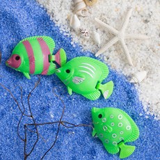 꼬리가 흔들리는 플라스틱 물고기 (초록) 바다 여름 장난감 어항 수조 장식