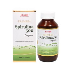 Hi Well SPIRULINA 하이웰 스피루리나 500MG 500타블렛 2팩, 500정, 2개