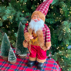 크리스마스 오브제 산타 인형 장식 소품, 1개, 스탠딩체크산타