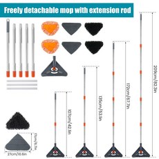 360 손잡이가 있는 회전식 습식 건식 연장 삼각형 걸레 청소, B