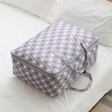 천 면 누빔 이불 보관 가방 휴대용 이사 사이즈 방습 정리용, P. 200T 소프트-기하학적 삼각형-다크 그레이