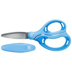 【日本KOKUYO】兒童安全學習剪刀，不鏽鋼圓角設計，左右手適用，三色可選, 1個, 藍色-右手（現貨/P270B）, 藍色