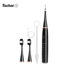 Kuchae 초음파 다기능 구강세척기 전동칫솔 치석제거기, 블랙, 1개