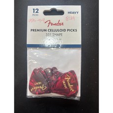 昕欣樂器 Fender Classic Celluloid 351 heavy Shape pick 彈片單片, 紅色單片, 1個