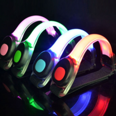 야간 안전등 발광 스포츠 암밴드 야간 라이딩 밴드 자전거 깜빡이 실리콘 실리콘팔 운동용 경고등 건전지, 블루