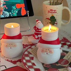 聖誕熱賣 聖誕老人燭臺香薰蠟燭限定款新年禮物送朋友閨蜜氛圍感禮盒套裝, 1個, 單獨燭臺,藍風鈴