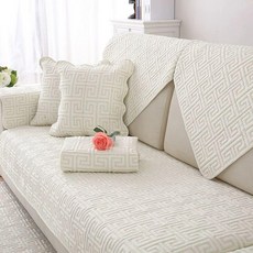 플라워 쇼파 등받이 패브릭, 1개, 오프화이트 패턴