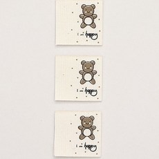 패션스타트 땡땡이 곰돌이 끼움라벨 3개입, 멀티, 1개